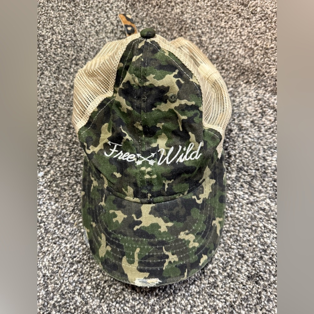 Free & Wild camo baseball hat (also has animal print!)